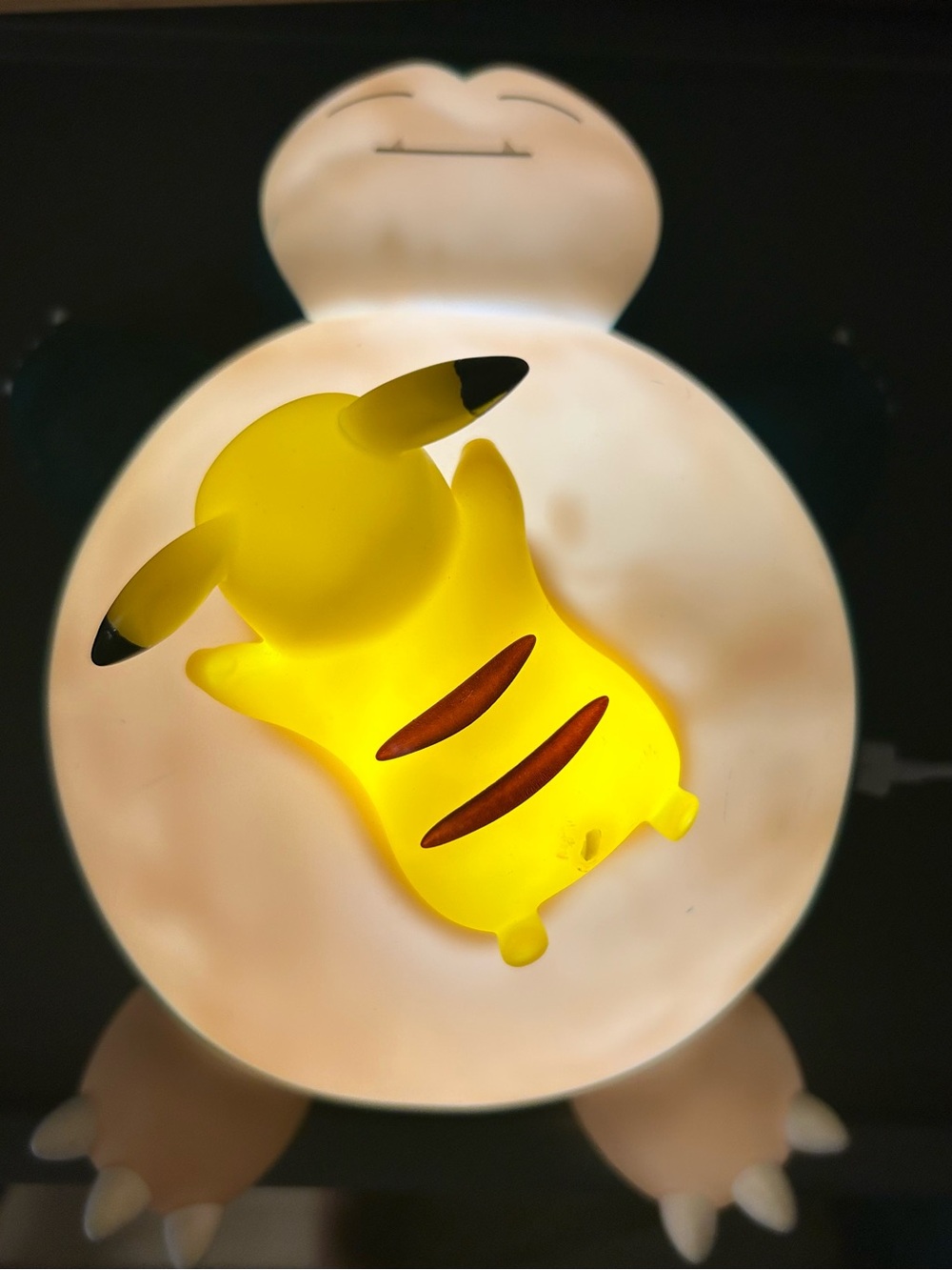 Snorlax and Yellow Pikachu Night Light Decorative Figurine